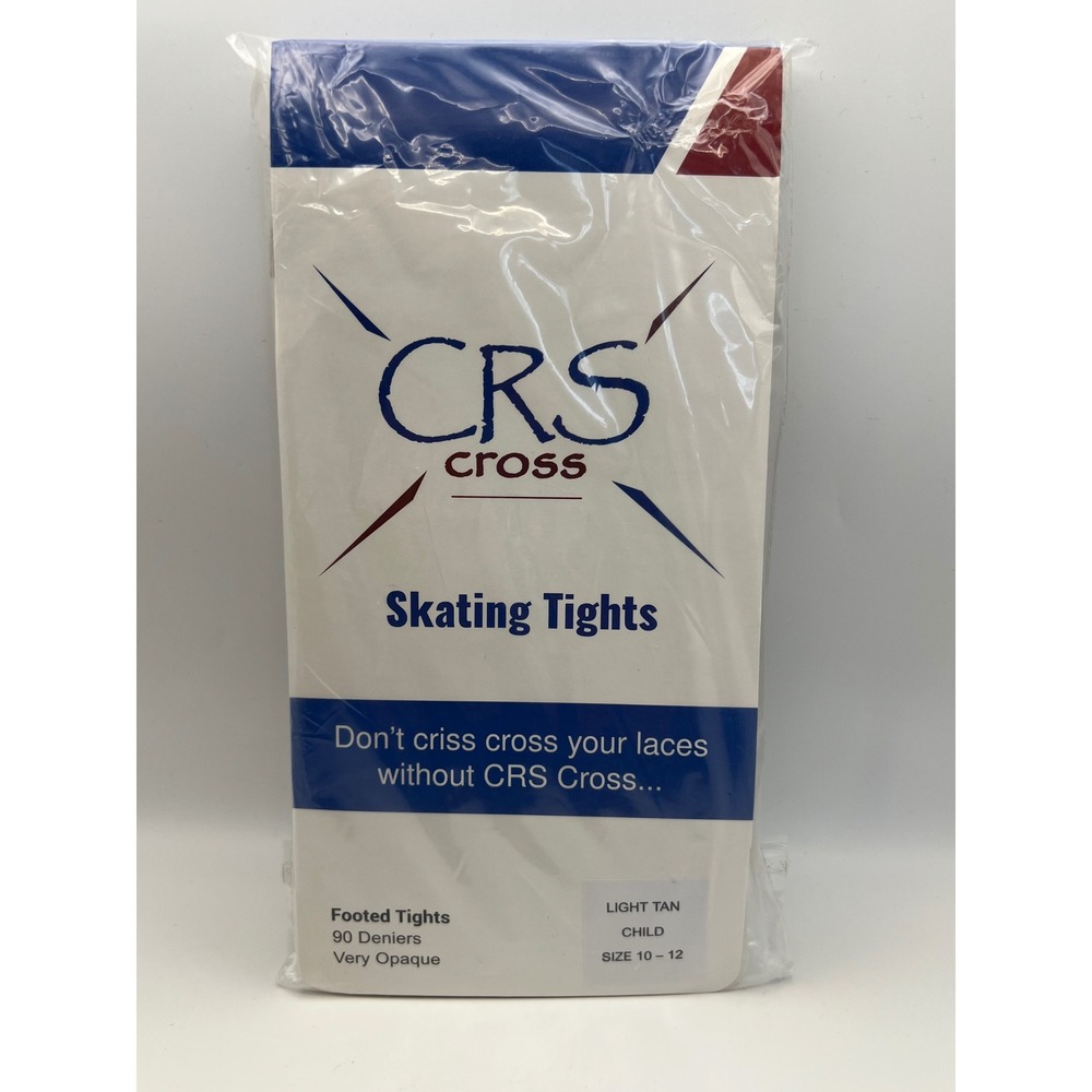 CRS Cross Skating Tights Child Size 10-12 Footed 90 Denier Very Opaque Light Tan